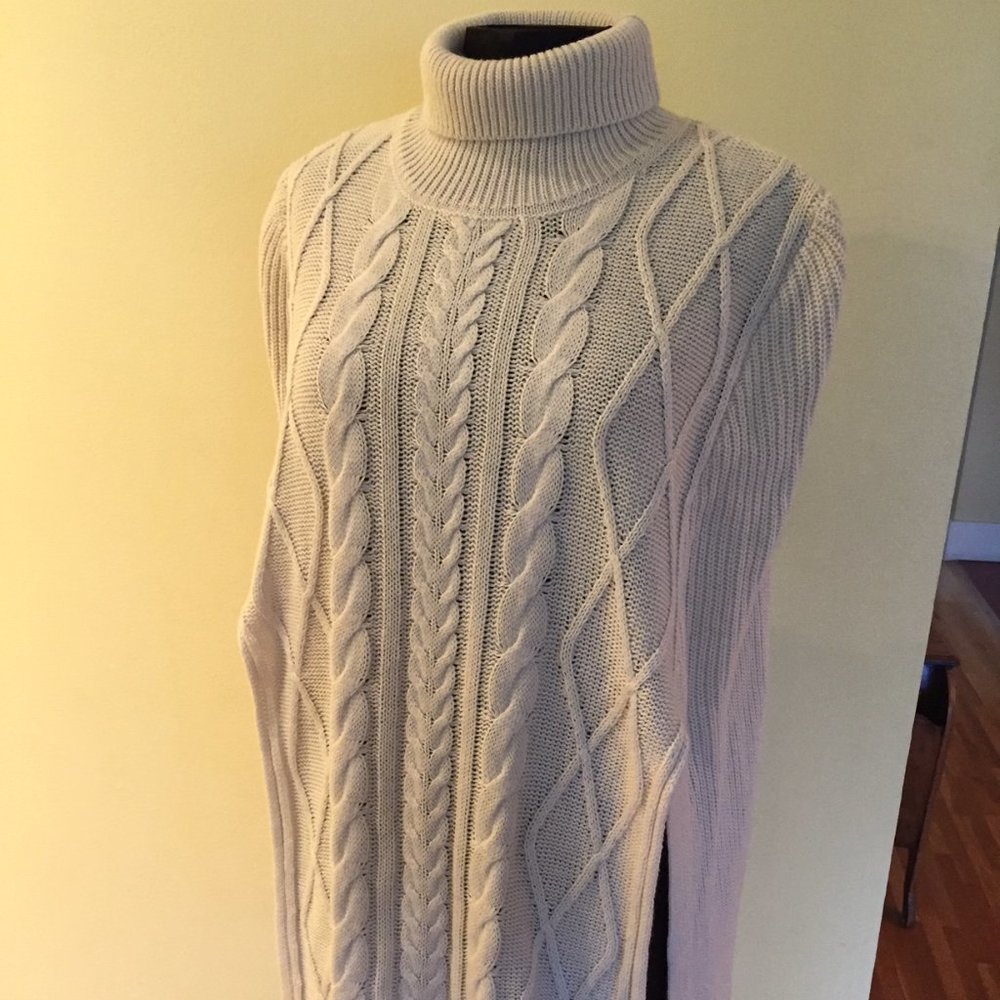 Cotton & flax poncho/cape/tunic S-M